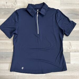 GGblue navy quarter zip Golf polo shirt size S